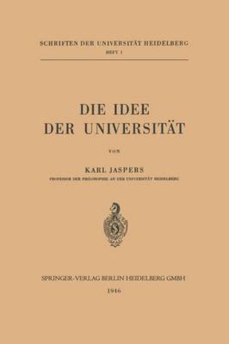 Cover image for Die Idee Der Universitat