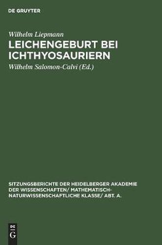 Leichengeburt Bei Ichthyosauriern: Eine Palaobiologische Studie