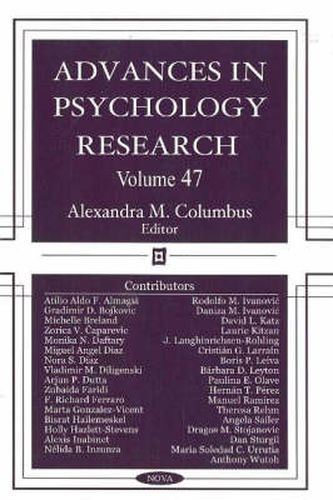 Cover image for Advances in Psychology Research: Volume 47