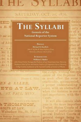 Cover image for The Syllabi: Genesis of the National Reporter System