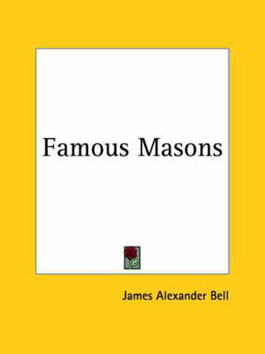 Cover image for Famous Masons (1928)