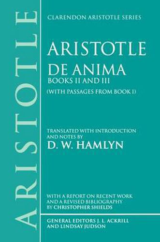 Cover image for De Anima: Books II and III (with passages from Book I)