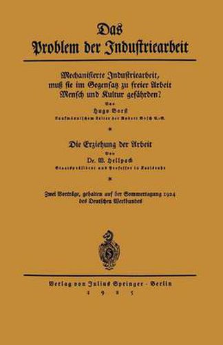 Cover image for Das Problem Der Industriearbeit