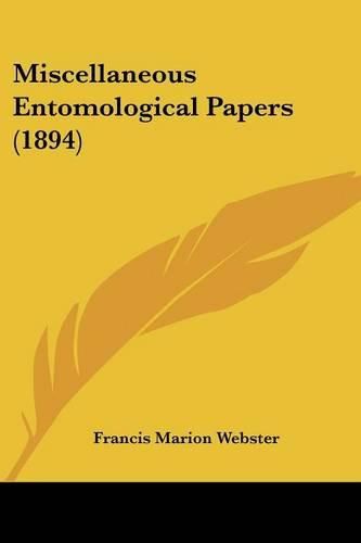 Cover image for Miscellaneous Entomological Papers (1894)