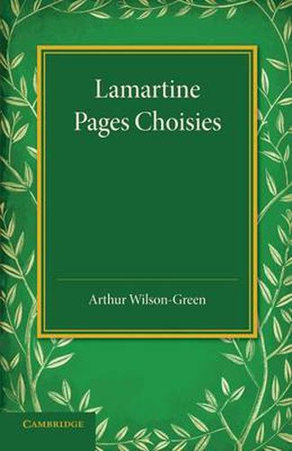 Cover image for Lamartine: Pages Choisies