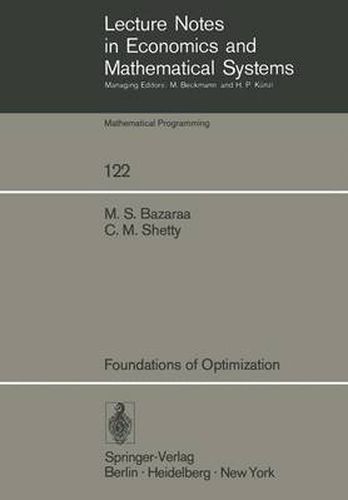 Cover image for Foundations of Optimization