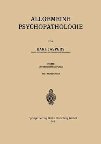 Cover image for Allgemeine Psychopathologie