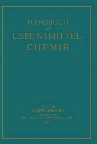 Cover image for Wasser Und Luft: &#437;weiter Teil Untersuchung Und Beurteilung Des Wassers I Luft