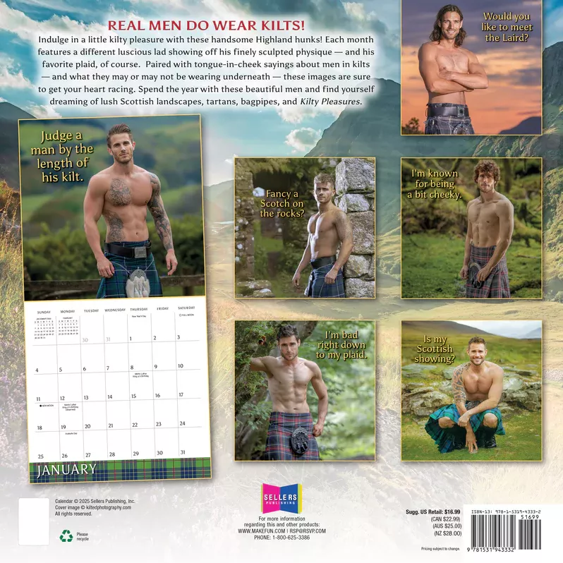 2026 Kilty Pleasures Wall Calendar