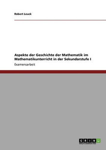 Cover image for Aspekte der Geschichte der Mathematik im Mathematikunterricht in der Sekundarstufe I
