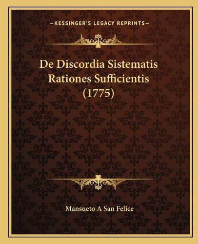 Cover image for de Discordia Sistematis Rationes Sufficientis (1775)