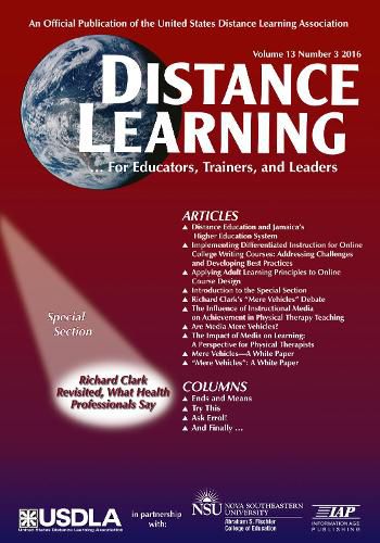 Cover image for Distance Learning Volume 13 Issue 3 2016