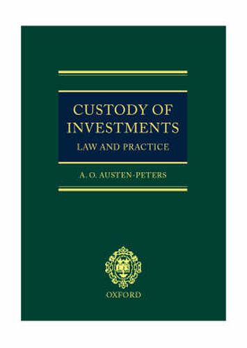 Cover image for Custody of Investments: Law and Practice