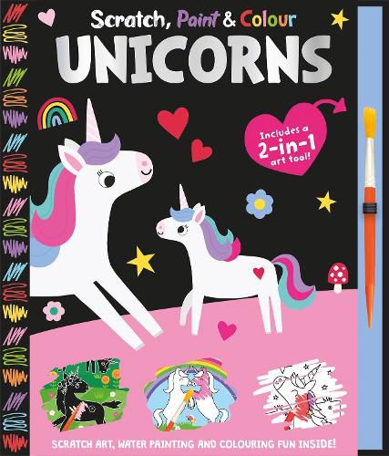 Cover image for Scratch, Paint & Colour Unicorns