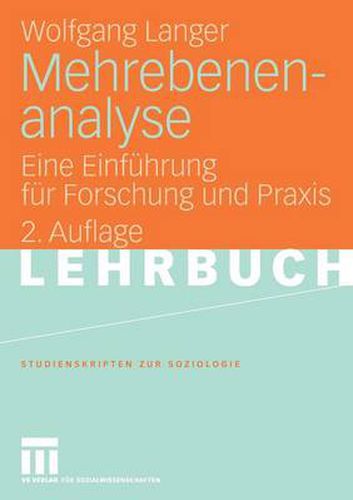 Cover image for Mehrebenenanalyse: Eine Einfuhrung Fur Forschung Und Praxis