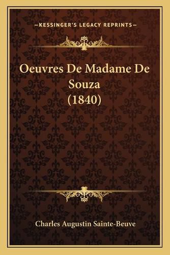 Oeuvres de Madame de Souza (1840)