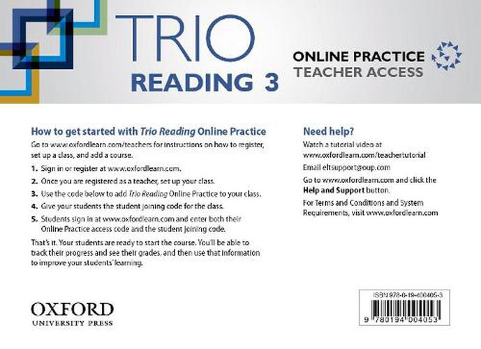 Cover image for Trio Reading: Level 3: Online Practice Teacher Access Card