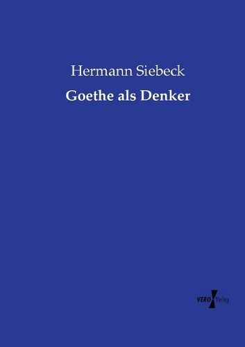 Cover image for Goethe als Denker