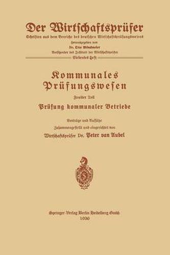 Cover image for Kommunales Prufungswesen: Prufung Kommunaler Betriebe