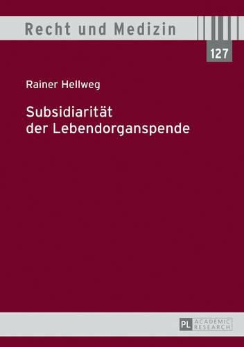Cover image for Subsidiaritaet Der Lebendorganspende