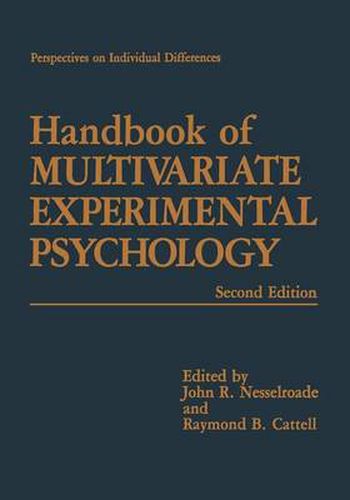 Cover image for Handbook of Multivariate Experimental Psychology