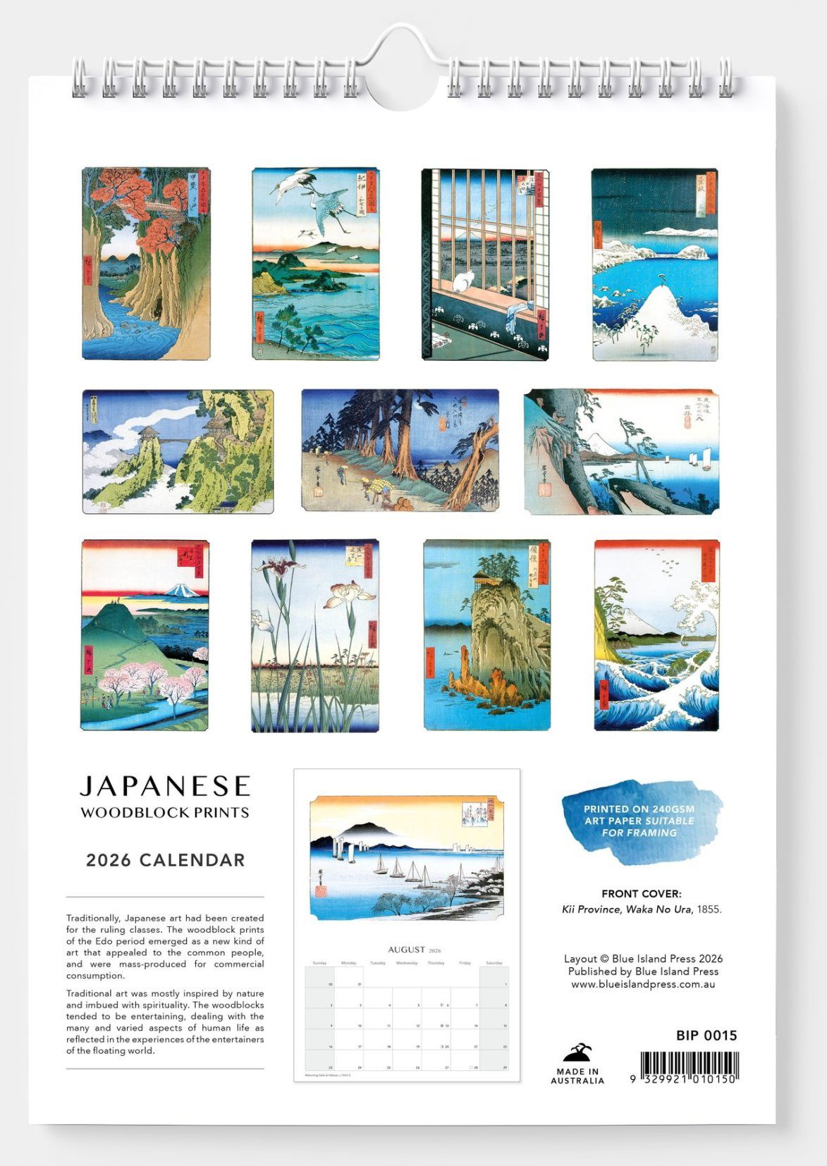 Japanese Woodblock Prints 2026 Wall Calendar