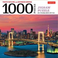 Cover image for Tokyo Skyline Jigsaw Puzzle - 1,000 pieces: The Rainbow Bridge and Tokyo Tower (Finished size 24 in X 18 in)