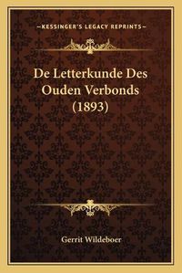 Cover image for de Letterkunde Des Ouden Verbonds (1893)