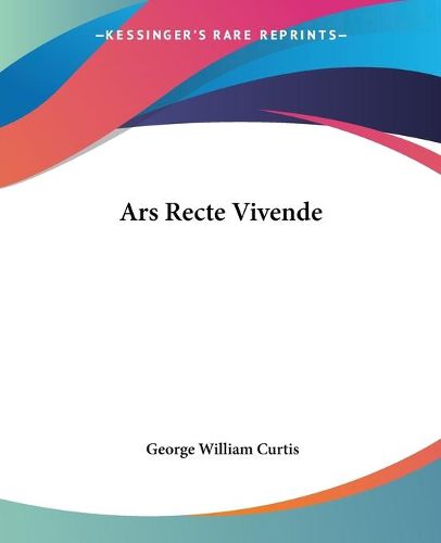 Cover image for Ars Recte Vivende