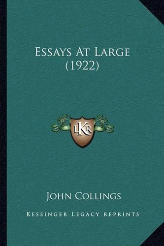 Cover image for Essays at Large (1922)