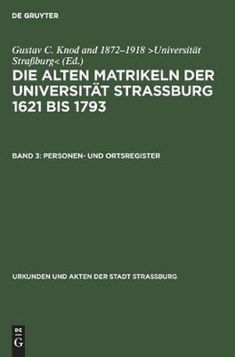 Cover image for Personen- Und Ortsregister