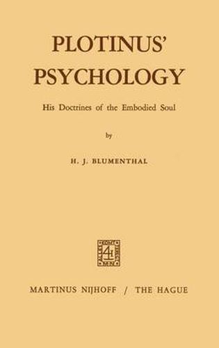 Cover image for Plotinus' Psychology: His Doctrines of the Embodied Soul