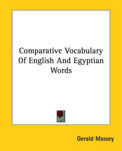 Comparative Vocabulary of English and Egyptian Words