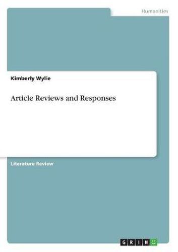 Cover image for Article Reviews and Responses