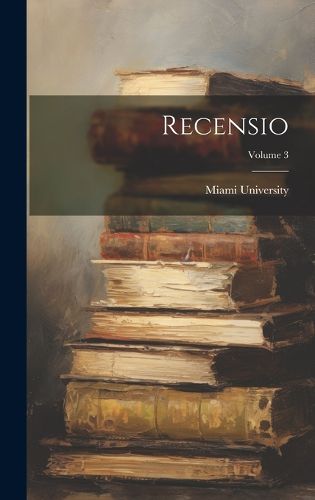 Cover image for Recensio; Volume 3