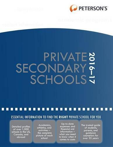 Cover image for Peterson's Private Secondary Schools 2016-2017