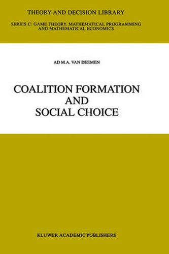 Cover image for Coalition Formation and Social Choice