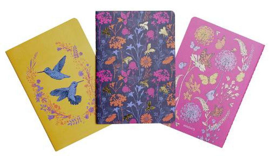 Cover image for Pollinators Sewn Notebook Collection (Set of 3)