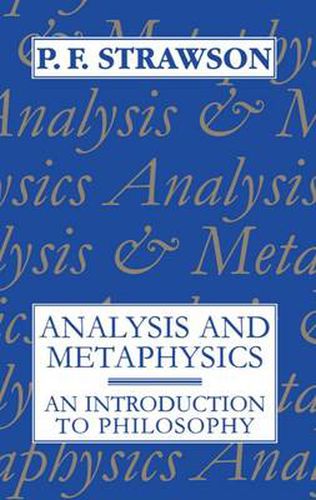 Cover image for Analysis and Metaphysics: An Introduction to Philosophy