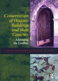 Cover image for Conservation of Historic Buildings and Their Contents: Addressing the Conflicts