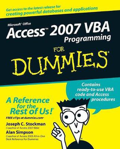 Cover image for Access 2007 VBA Programming For Dummies