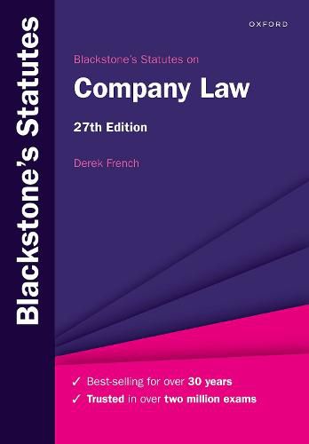 Cover image for Blackstone's Statutes on Company Law