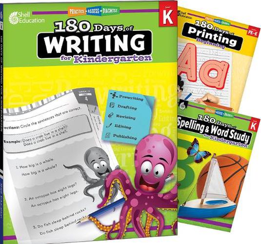 Cover image for 180 Days(tm) Writing, Spelling, & Printing Grade K: 3-Book Set