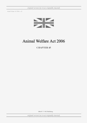 Cover image for Animal Welfare Act 2006 (c. 45)