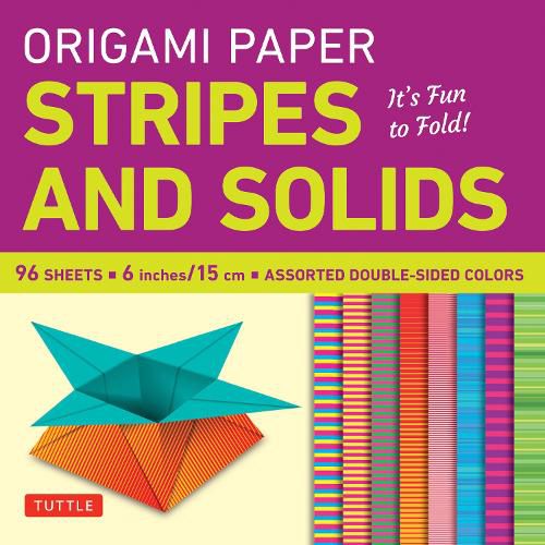 Cover image for Origami Paper - Stripes and Solids 6" - 96 Sheets