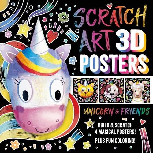 Scratch Art 3D Posters: Unicorn & Friends