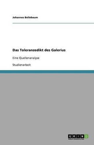 Cover image for Das Toleranzedikt des Galerius