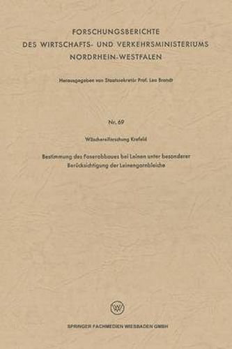 Cover image for Bestimmung Des Faserabbaues Bei Leinen Unter Besonderer Berucksichtigung Der Leinengarnbleiche