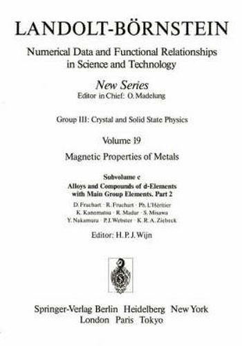 Cover image for Alloys and Compounds of d-Elements with Main Group Elements. / Legierungen und Verbindungen von d-Elementen mit Elementen der Hauptgruppen.: Part 2 / Teil 2