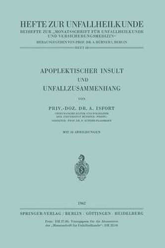 Cover image for Apoplektischer Insult Und Unfallzusammenhang